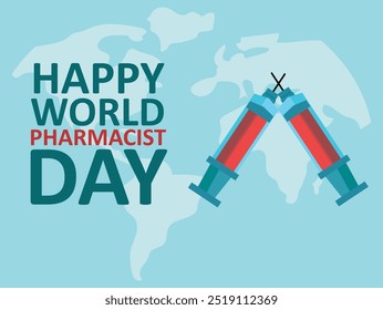 World Pharmacists Day Which Is Held on September 25th. Injection Concept. Template for Advertising, Social media posts, Background, Banner Vector Illustration