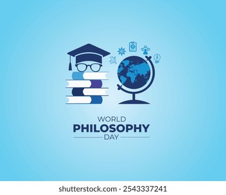 World Philosophy Day. 21 November. Template for background with banner, poster and card. Vector illustration.