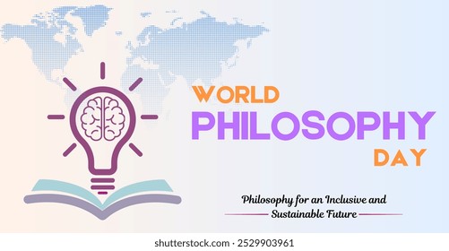 World philosophy day, campaign or celebration banner design. Philosophy for an Inclusive and Sustainable Future