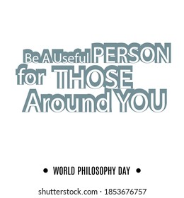 world philosophy day concept. typography. vector