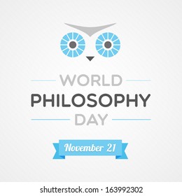 World Philosophy Day. November 21. Vector illustration, flat design