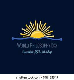 World Philosophy Day Poster November Open Book