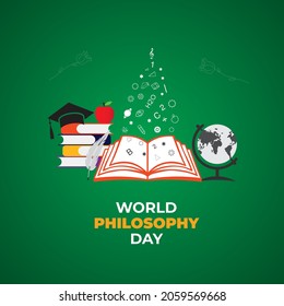World Philosophy Day. Template for background, banner, card, poster. Vector illustration.