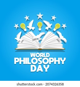 World philosophy day theme template. Vector illustration. Suitable for Poster, Banners, campaign and greeting card.