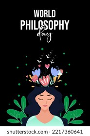 World philosophy day theme template. Vector illustration. Suitable for Poster, Banner, campaign, greeting card, sign, stamp, banner, poster designs for social media, print media banner, Creative 