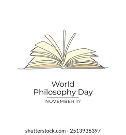 World Philosophy Day vector design template good for celebration usage. World Philosophy Day design. continuous line drawing. eps 10.