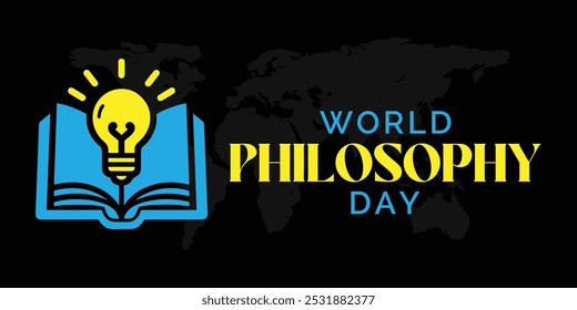 World Philosophy Day. Vector illustration. 21 November. Philosophy Day Celebration Banner Design With Black Background. Suitable for Poster, Banners and Campaign.