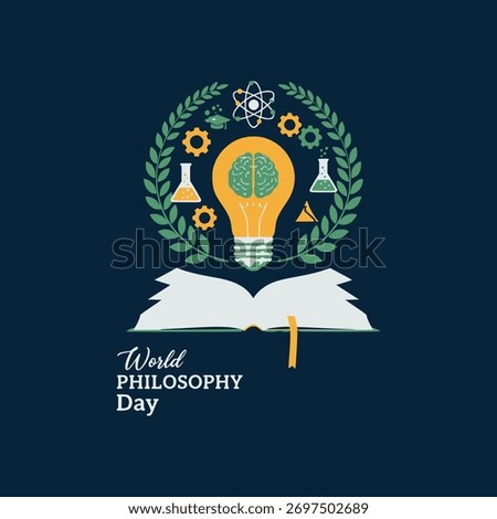 World philosophy day vector logo design illustration