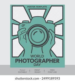 world photographer day template  , flyer design photo day .