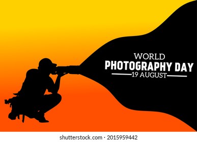 World Photography day 19 August, vector illustration.