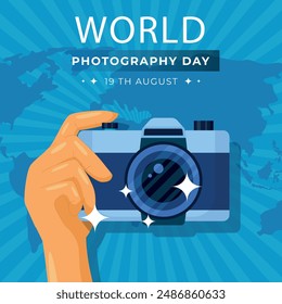 World Photography day 19 August. Photography background.