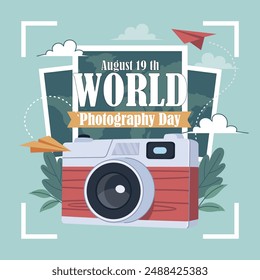 World Photography day 19 August. Photography background.