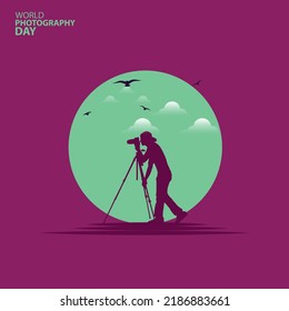 World Photography Day   3D illustration 
