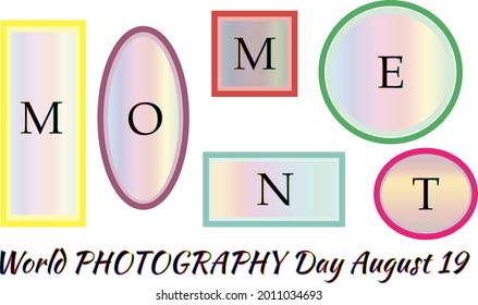 World Photography Day August 19. Vector template for banner, typography poster, card, flyer, sticker. EPS 10