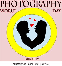 World Photography Day August 19. Vector template for banner, typography poster, card, flyer, sticker. EPS 10