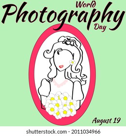 World Photography Day August 19. Vector template for banner, typography poster, card, flyer, sticker. EPS 10
