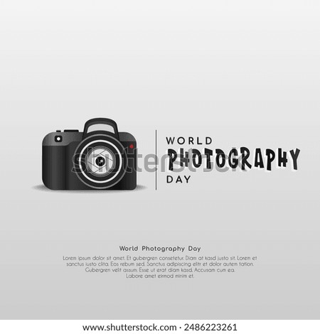 World photography day, August 19th, typography design with camera