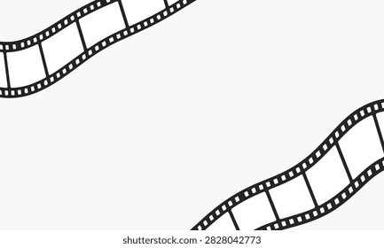 World Photography Day Background with Double Curved Film Strip Frame