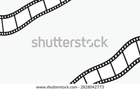 World Photography Day Background with Double Curved Film Strip Frame