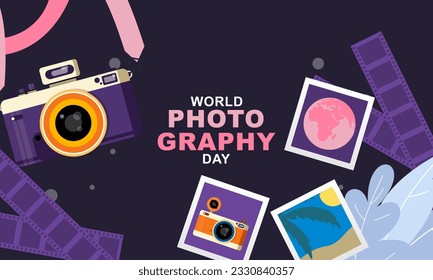 Vector de fondo del Día Mundial de la Fotografía