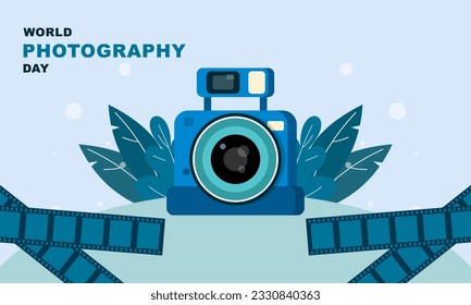 World photography day background vector