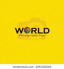 World photography day background vector graphics