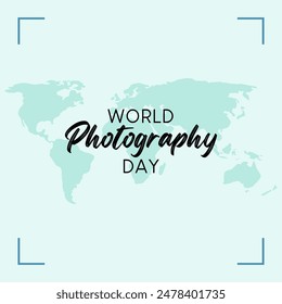 World Photography day with camera. World photography day vector.