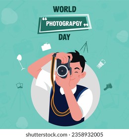 	
World photography day celebration camera photo capture the moment template posts square flyer