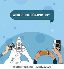 	
World photography day celebration camera photo capture the moment template posts square flyer