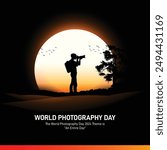 world photography day. world photography day creative banner, poster, social media post, template, background, postcard design etc. Tourism creative concept. 