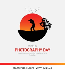 world photography day. world photography day creative banner, poster, social media post, template, background, postcard design etc. Tourism creative concept. 