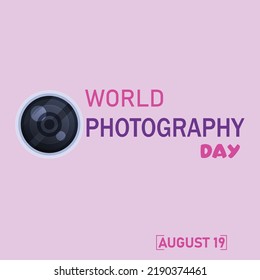 World Photography Day. design of adobe illustrator vector.