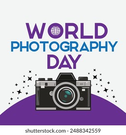 World photography day design, vector illustration Happy world photography day.