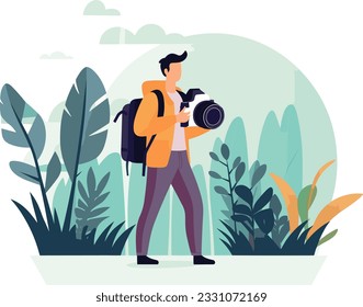 world photography day flat design vector illustration