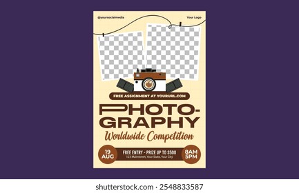 Dia Mundial da Fotografia. Ilustração de vetor