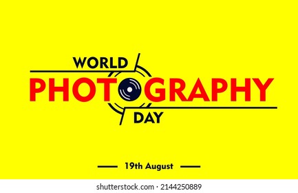 world photography day, perfect design, vector illustration and text.