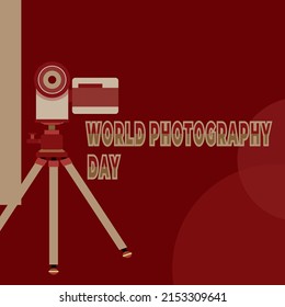 world photography day, perfect design, vector illustration and text