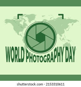 world photography day, perfect design, vector illustration and text