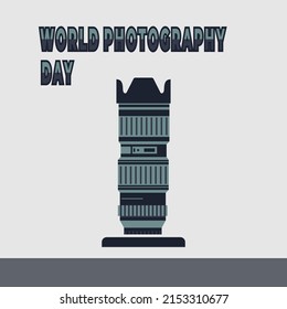 world photography day, perfect design, vector illustration and text