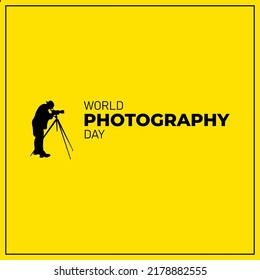 world photography day, perfect design with lens, vector illustration and text.