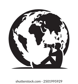 World Photography day silhouette illustration vector art 