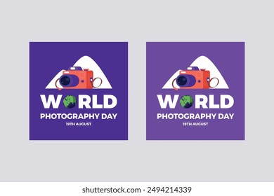 World Photography Day Social Media Post Template Design
