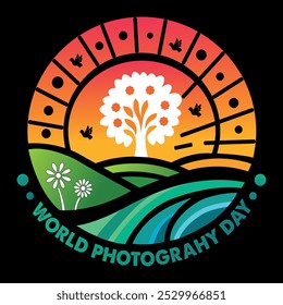 World Photography Day T Shirt logo design