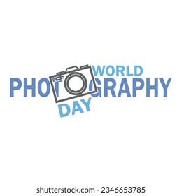 World Photography Day text with camera