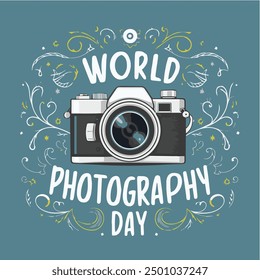 World Photography Day typography design.