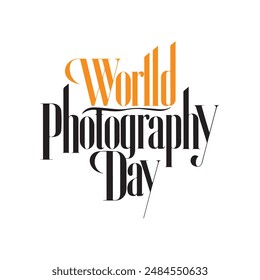 World Photography Day Typography Vector Art