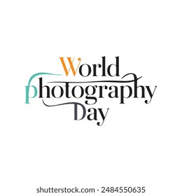 Día Mundial de la Fotografía Tipografía Arte vectorial