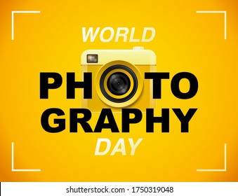 World Photography Day Vector, Banner, Logo, Typography.