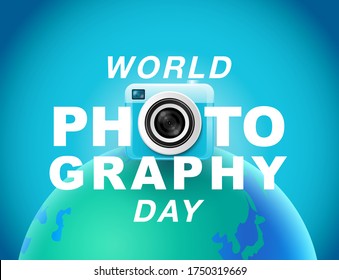 World photography day vector, banner, logo, Typography.