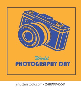 World photography day  vector camera orange